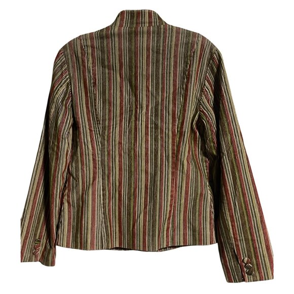 Mac & Jac Womens Striped Corduroy Button Up Blazer Jacket Size 4 Multicolor - Picture 2 of 8